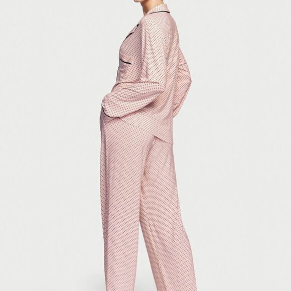 VS XXL Reg 30" Inseam Modal PJ Set Light Pink Tiny Dot Polka Dots So Comfy! NWT - Picture 5 of 14